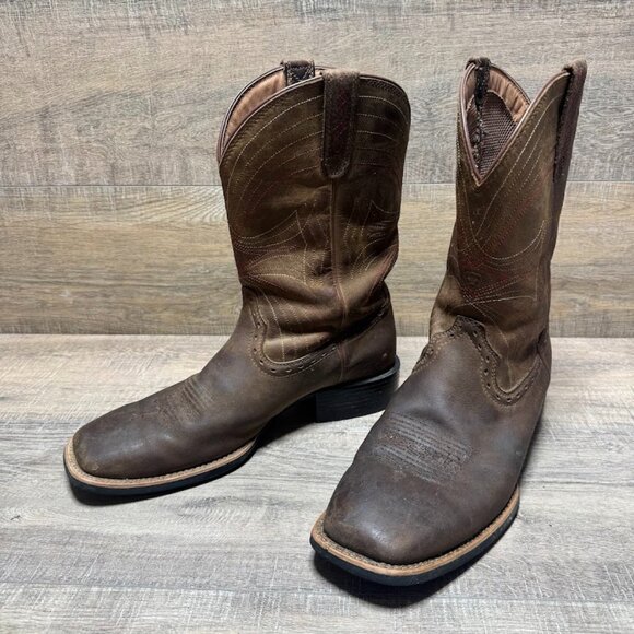 Ariat Rambler Phoenix Brown Leather Western Boots Men's Size 11 - Picture 1 of 7
